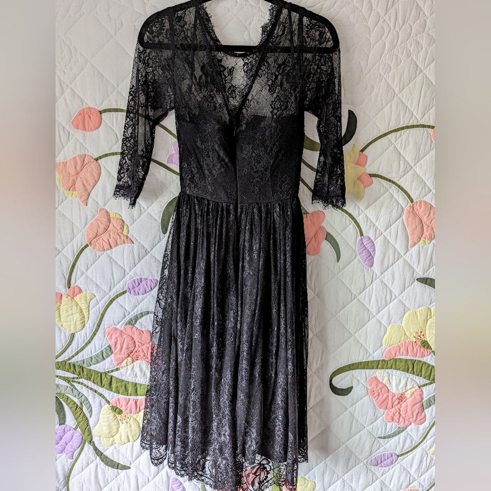 Black Lace Dress by La Femme En Noir Size Small - New